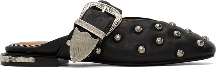 Toga Pulla Black Studded Slippers