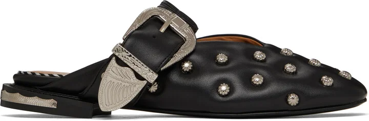 Toga Pulla Black Studded Slippers