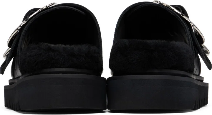 Toga Pulla Black Teddy Double Strap Buckled Sandals - Image 2