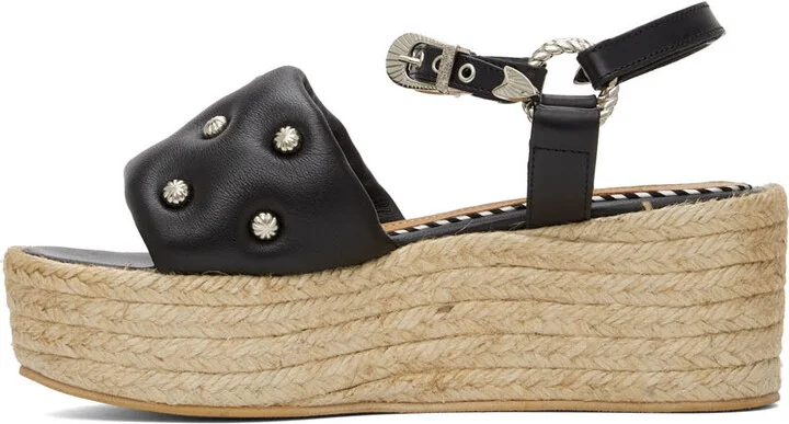 Toga Pulla Black Wedge Sandals - Image 3