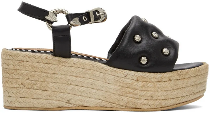Toga Pulla Black Wedge Sandals