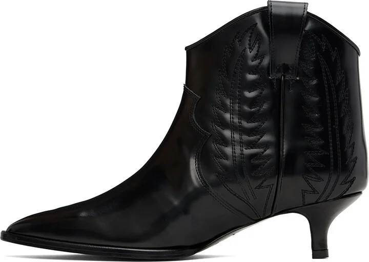 Toga Pulla Black Western Heeled Boots - Image 3