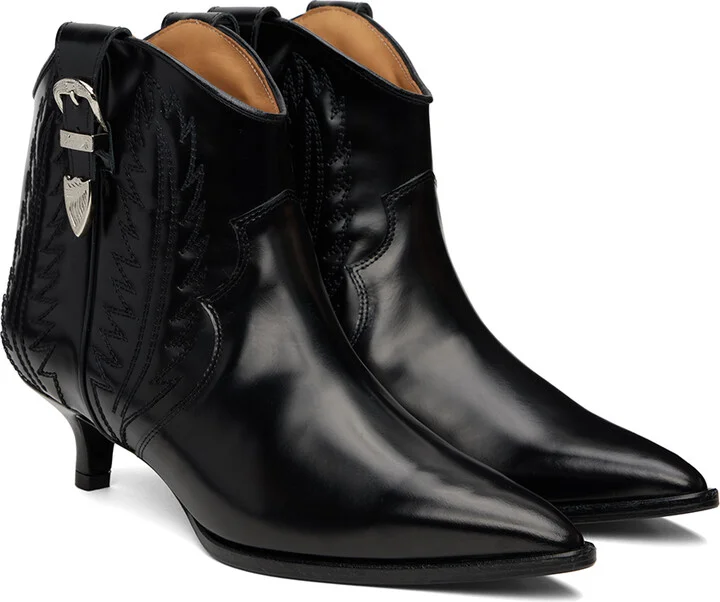 Toga Pulla Black Western Heeled Boots - Image 4