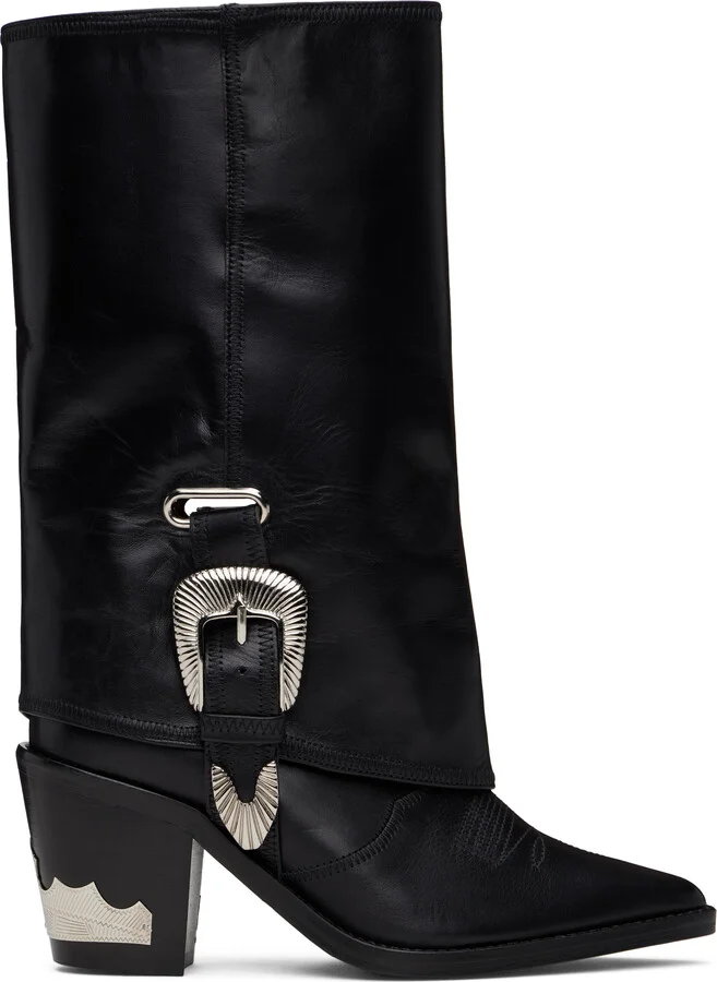 Toga Pulla Black Western Style Boots