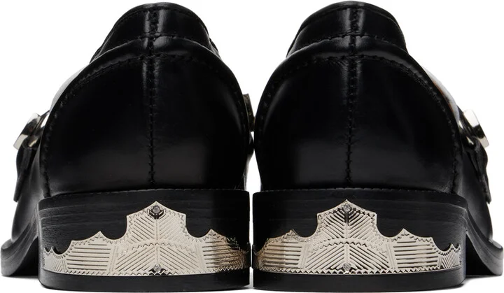 Toga Pulla Black & White Heel Detail Loafers - Image 2