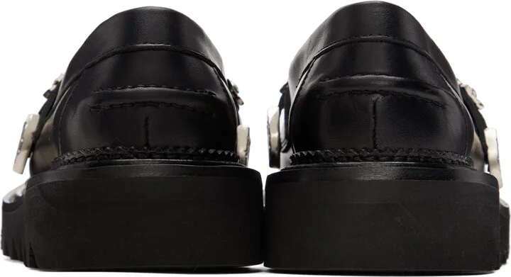 Toga Pulla Black & White Leather Loafers - Image 2