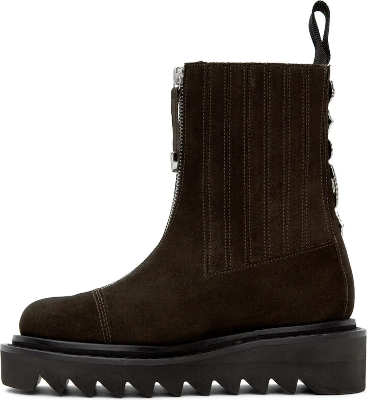 Toga Pulla Brown Zipper Boots - Image 3