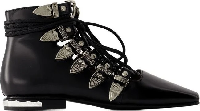 Toga Pulla Buckled Lace-Up Ankle Boots