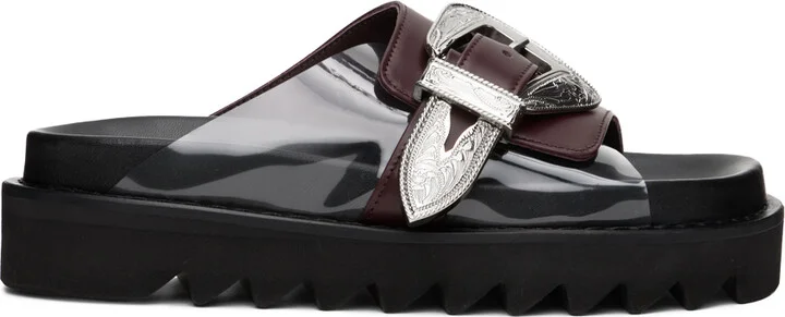 Toga Pulla Burgundy Buckle Sandals