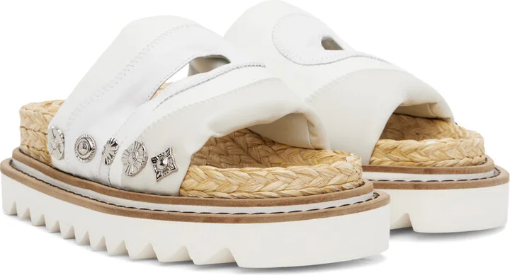 Toga Pulla Off-White Embellished Sandals - Image 4