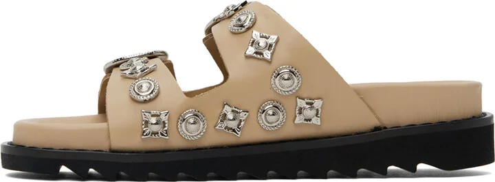 Toga Pulla SSENSE Exclusive Beige Buckle Sandals - Image 3