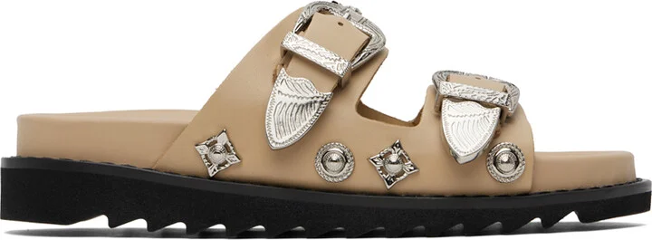 Toga Pulla SSENSE Exclusive Beige Buckle Sandals