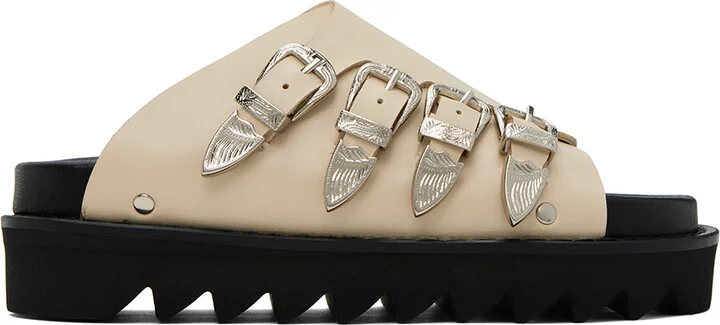 Toga Pulla SSENSE Exclusive Beige Buckle Sandals