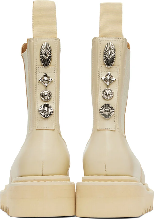 Toga Pulla SSENSE Exclusive Beige Platform Chelsea Boots - Image 2