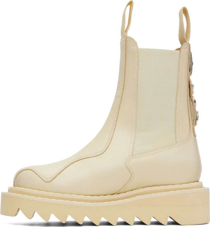 Toga Pulla SSENSE Exclusive Beige Platform Chelsea Boots - Image 3
