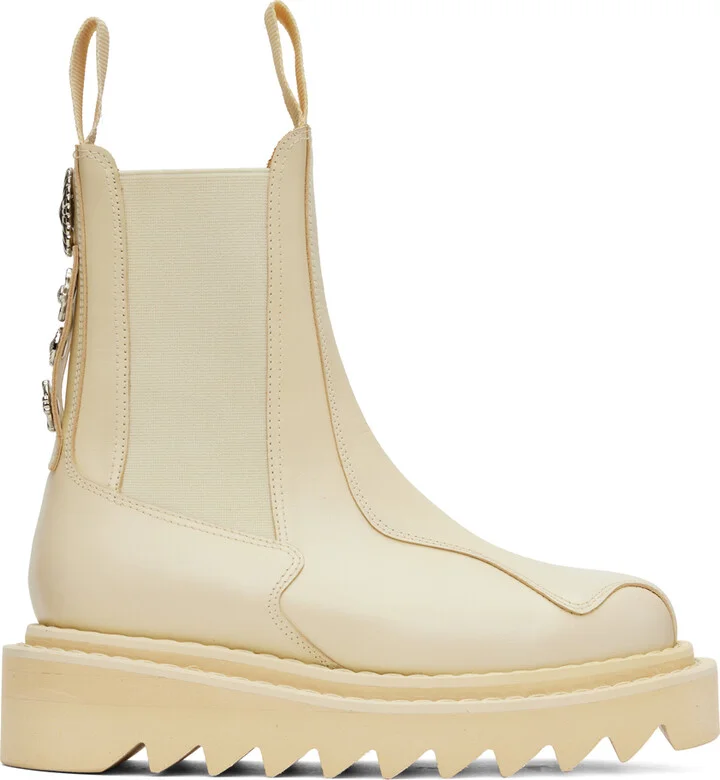 Toga Pulla SSENSE Exclusive Beige Platform Chelsea Boots