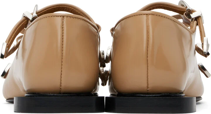 Toga Pulla SSENSE Exclusive Beige Pointed Toe Ballerina Flats - Image 2