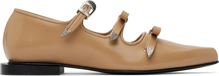 Toga Pulla SSENSE Exclusive Beige Pointed Toe Ballerina Flats