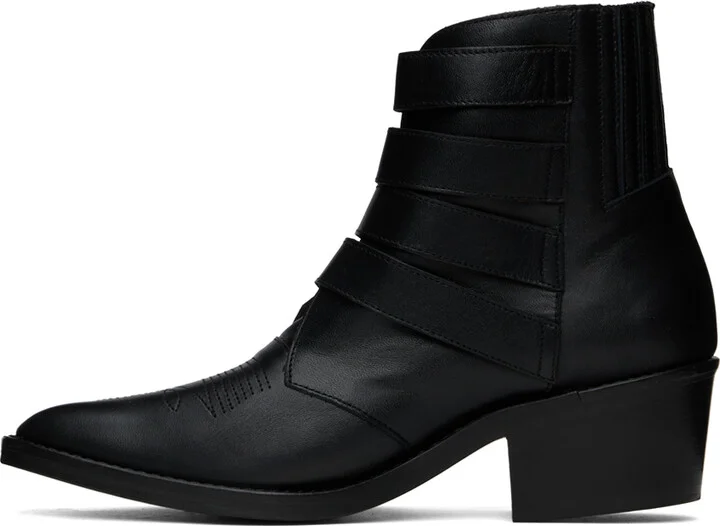 Toga Pulla SSENSE Exclusive Black 4 Metal Cowboy Boots - Image 3