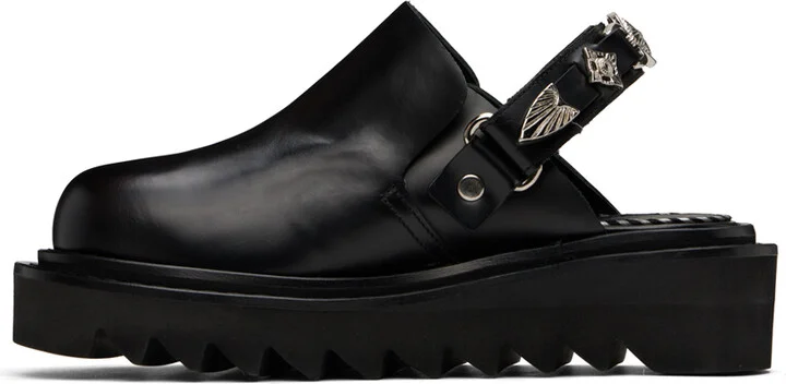 Toga Pulla SSENSE Exclusive Black Back Strap Mule Loafers - Image 3