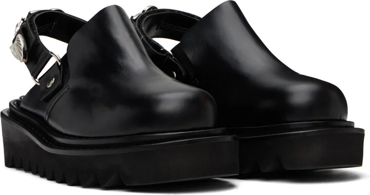 Toga Pulla SSENSE Exclusive Black Back Strap Mule Loafers - Image 4