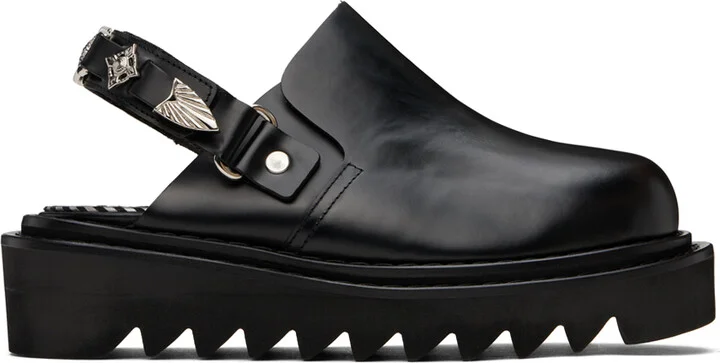 Toga Pulla SSENSE Exclusive Black Back Strap Mule Loafers