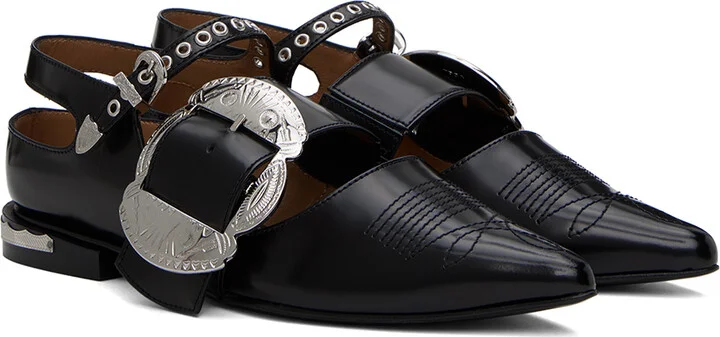 Toga Pulla SSENSE Exclusive Black Ballerina Flats - Image 4