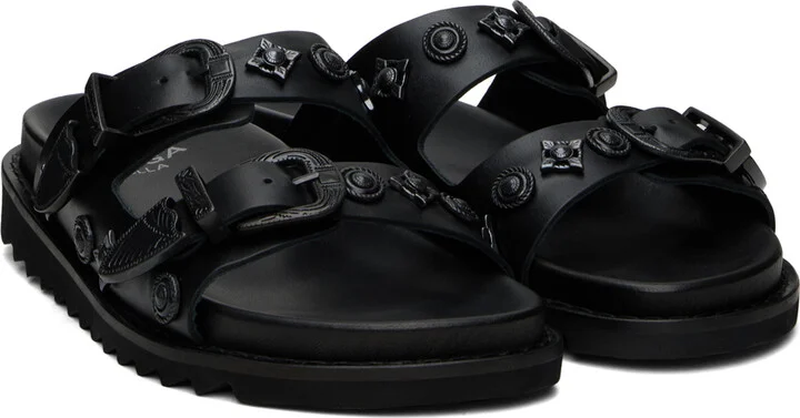 Toga Pulla SSENSE Exclusive Black Buckle Sandals - Image 4