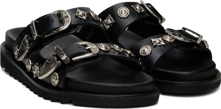 Toga Pulla SSENSE Exclusive Black Buckle Sandals - Image 4