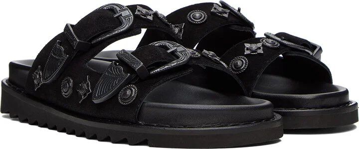 Toga Pulla SSENSE Exclusive Black Buckle Sandals - Image 4