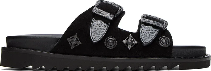 Toga Pulla SSENSE Exclusive Black Buckle Sandals