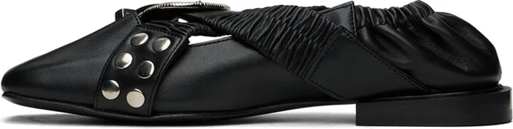Toga Pulla SSENSE Exclusive Black Cross Strap Ballerina Flats - Image 3