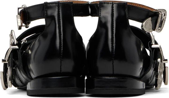 Toga Pulla SSENSE Exclusive Black Cross Strap Ballerina Flats - Image 2