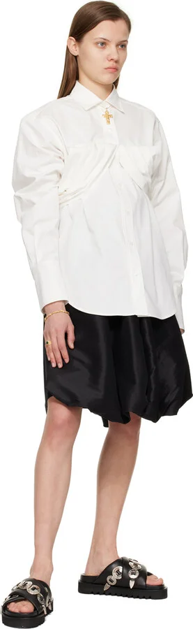 Toga Pulla SSENSE Exclusive Black Cross Strap Flat Sandals - Image 5
