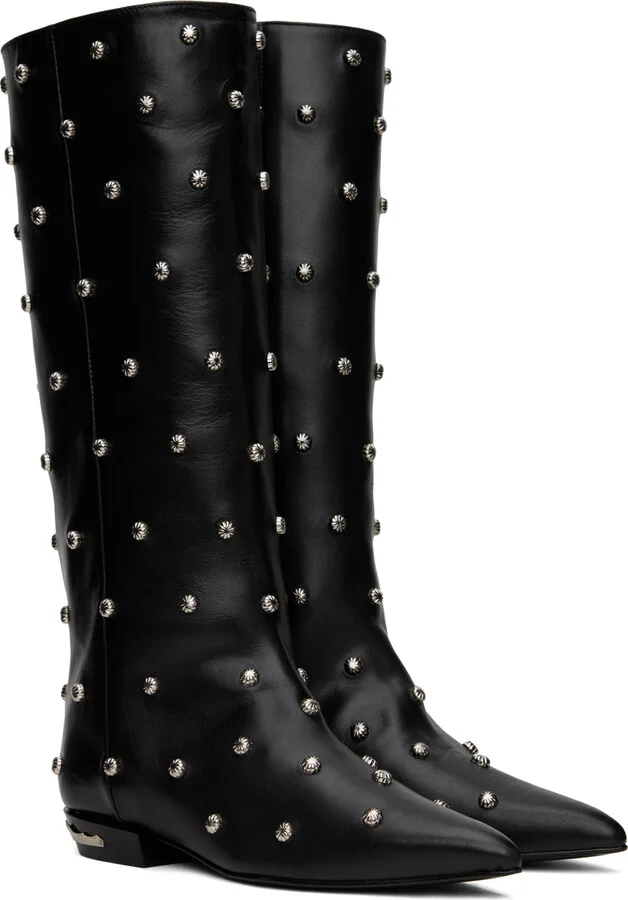 Toga Pulla SSENSE Exclusive Black Embellished Boots - Image 4