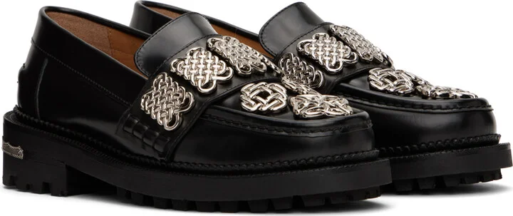 Toga Pulla SSENSE Exclusive Black Embellished Loafers - Image 4