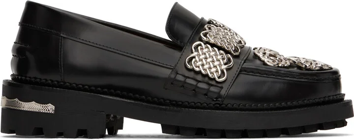 Toga Pulla SSENSE Exclusive Black Embellished Loafers