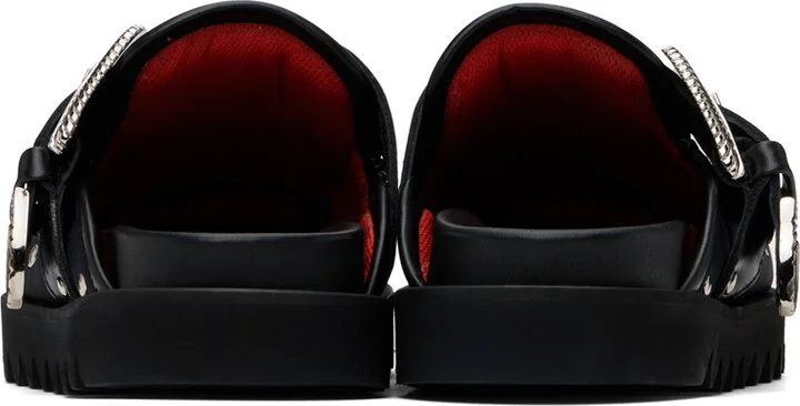 Toga Pulla SSENSE Exclusive Black Eyelet Metal Sabot Loafers - Image 2