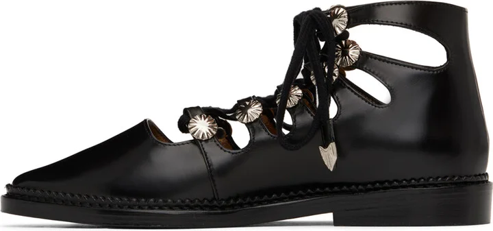 Toga Pulla SSENSE Exclusive Black Lace-Up Oxfords - Image 3