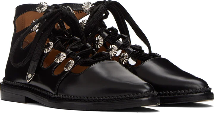 Toga Pulla SSENSE Exclusive Black Lace-Up Shoes - Image 4