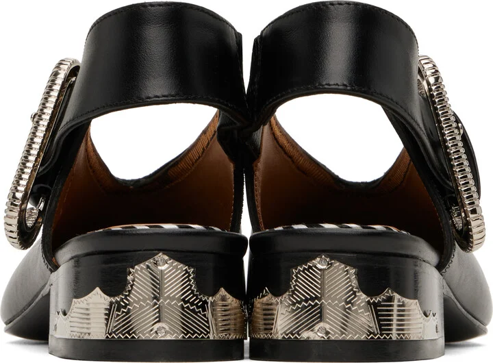 Toga Pulla SSENSE Exclusive Black Leather Flats - Image 2