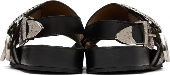 Toga Pulla SSENSE Exclusive Black Leather Sandals - Image 2
