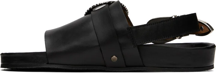 Toga Pulla SSENSE Exclusive Black Leather Sandals - Image 3