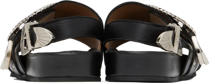 Toga Pulla SSENSE Exclusive Black Oversized Buckle Sandals - Image 2
