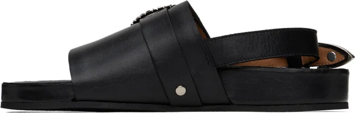 Toga Pulla SSENSE Exclusive Black Oversized Buckle Sandals - Image 3