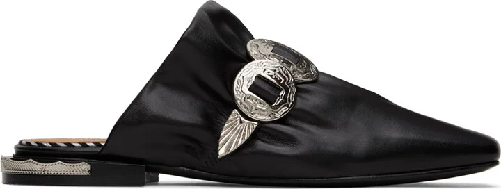 Toga Pulla SSENSE Exclusive Black Square Toe Slippers