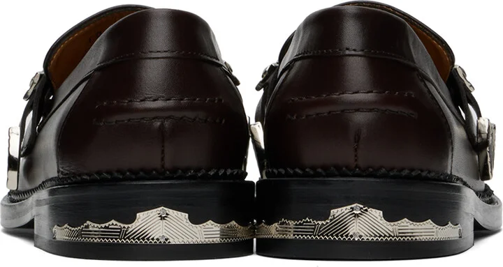 Toga Pulla SSENSE Exclusive Brown Metal Loafers - Image 2