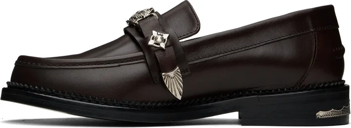 Toga Pulla SSENSE Exclusive Brown Metal Loafers - Image 3