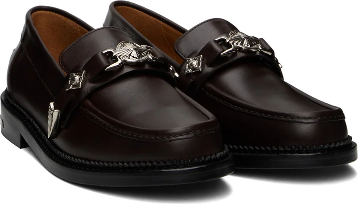 Toga Pulla SSENSE Exclusive Brown Metal Loafers - Image 4