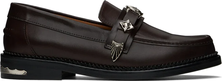 Toga Pulla SSENSE Exclusive Brown Metal Loafers